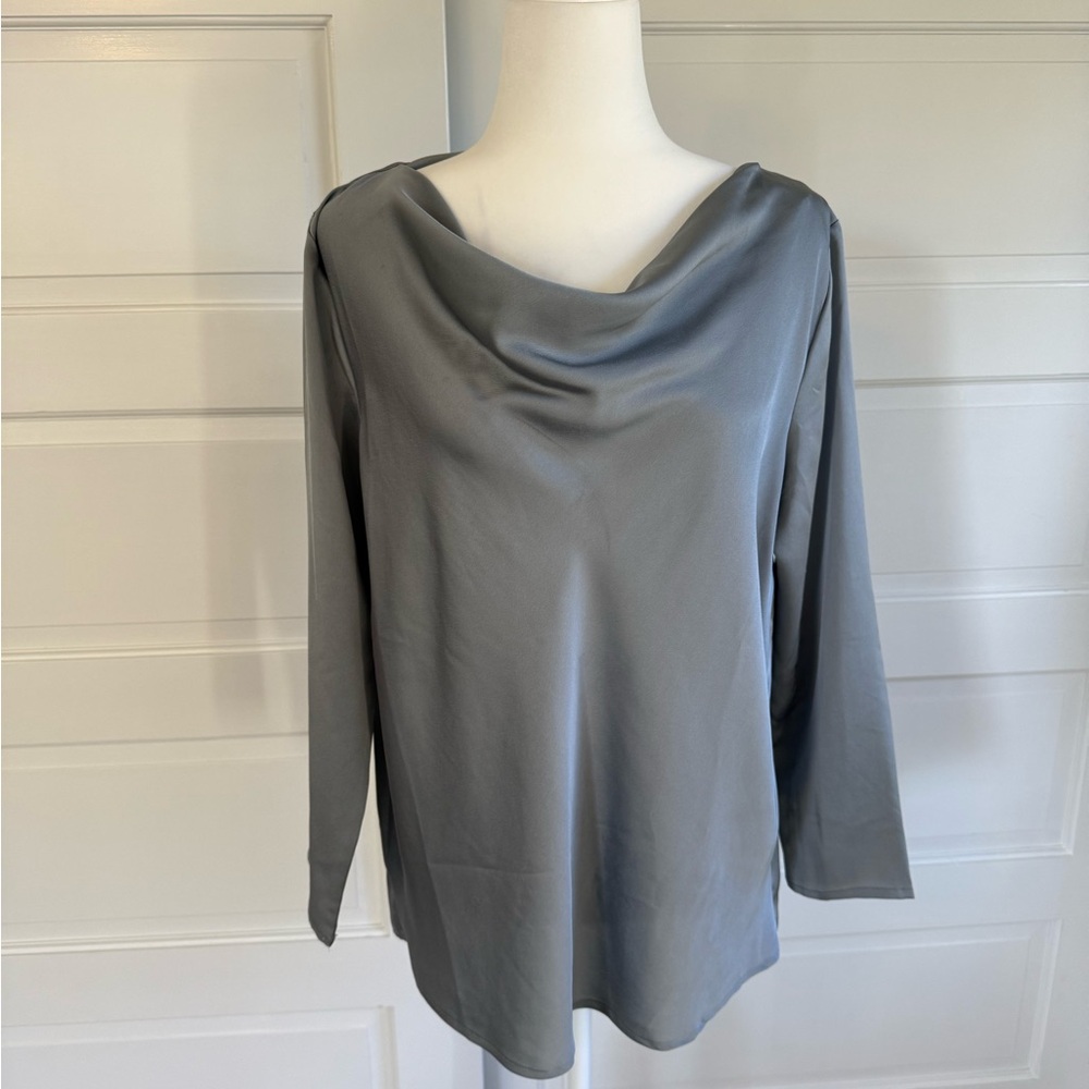 Ann Taylor Gray Draped Blouse